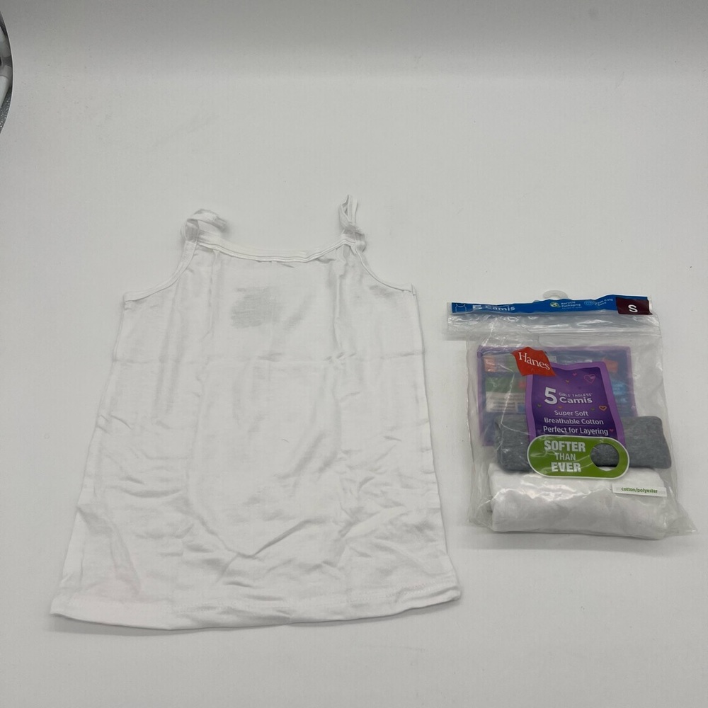 Hanes Girl Cami 3-Pack Tank Tops Tag Free Assorted Colors Under shirt size S